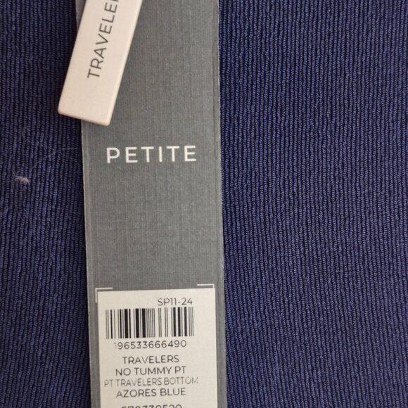 Chico's Travelers No-Tummy Pants 3P (XL/16 petite), Azores  Blue (teal), NWT - Picture 4 of 5